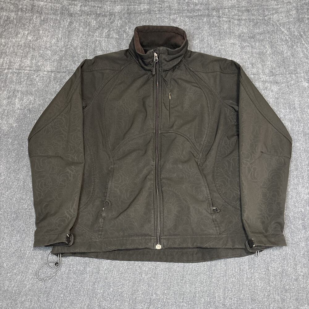 Double Diamond Women's Jacket Size Medium Black Fleece-Lined Softshell